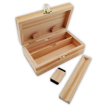 RAW Holzbox inkl. Rollbrett 2 Fächer Aufbewahrungsbox aus Kiefer für Kiffer 3
